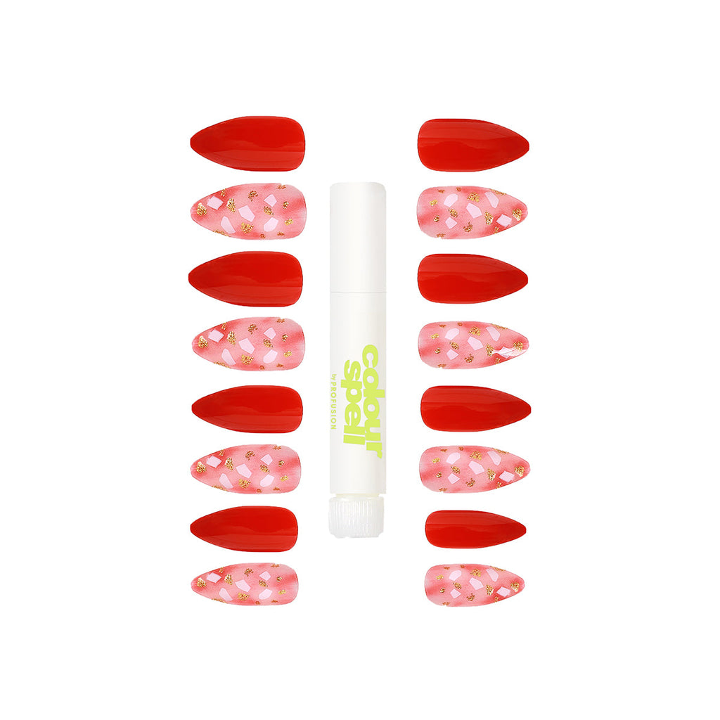Press On Nails & Glue - Red Hot