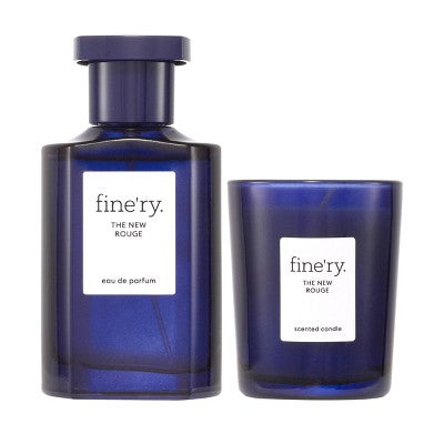 fine'ry. Full Size EDP + Mini Candle Gift Set The New Rouge 2pc - Imperfect Box