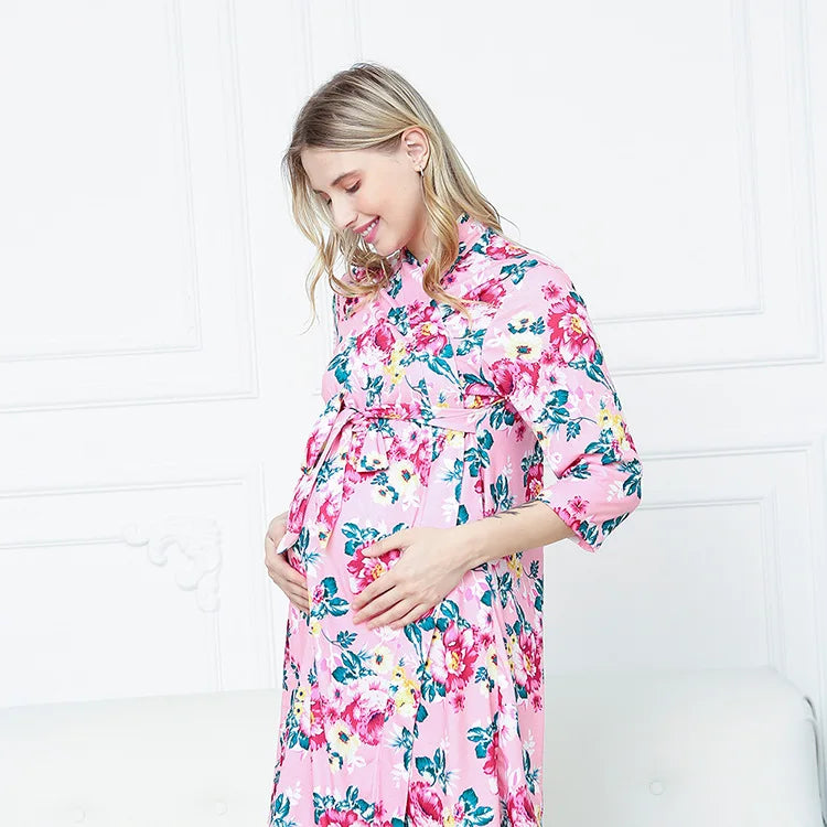 Maternity Robe & Matching Swaddle Set