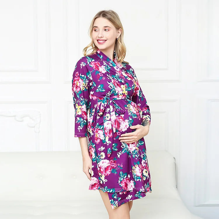 Maternity Robe & Matching Swaddle Set