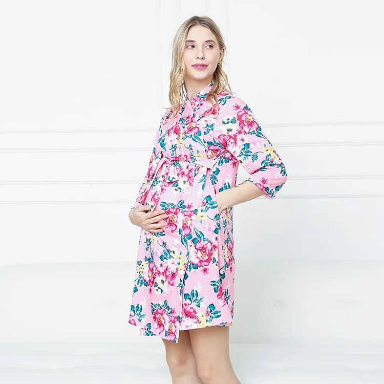 Maternity Robe & Matching Swaddle Set