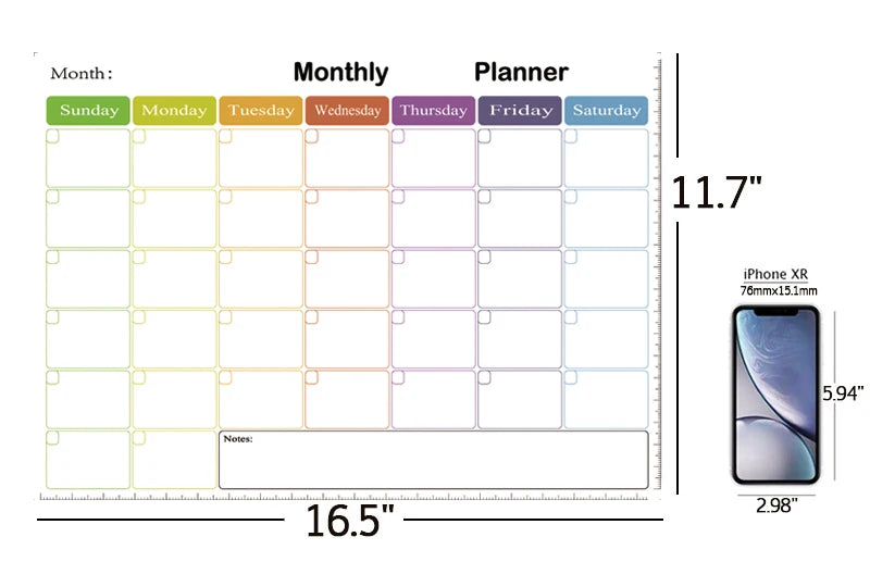 Magnetic Monthly Planner- With 8 Pens and 1 eraser