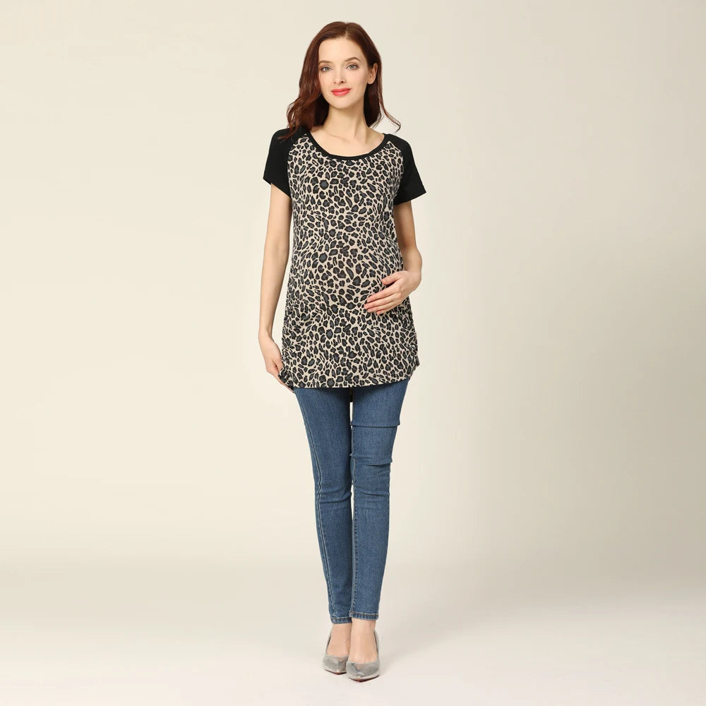 Leopard Maternity Top