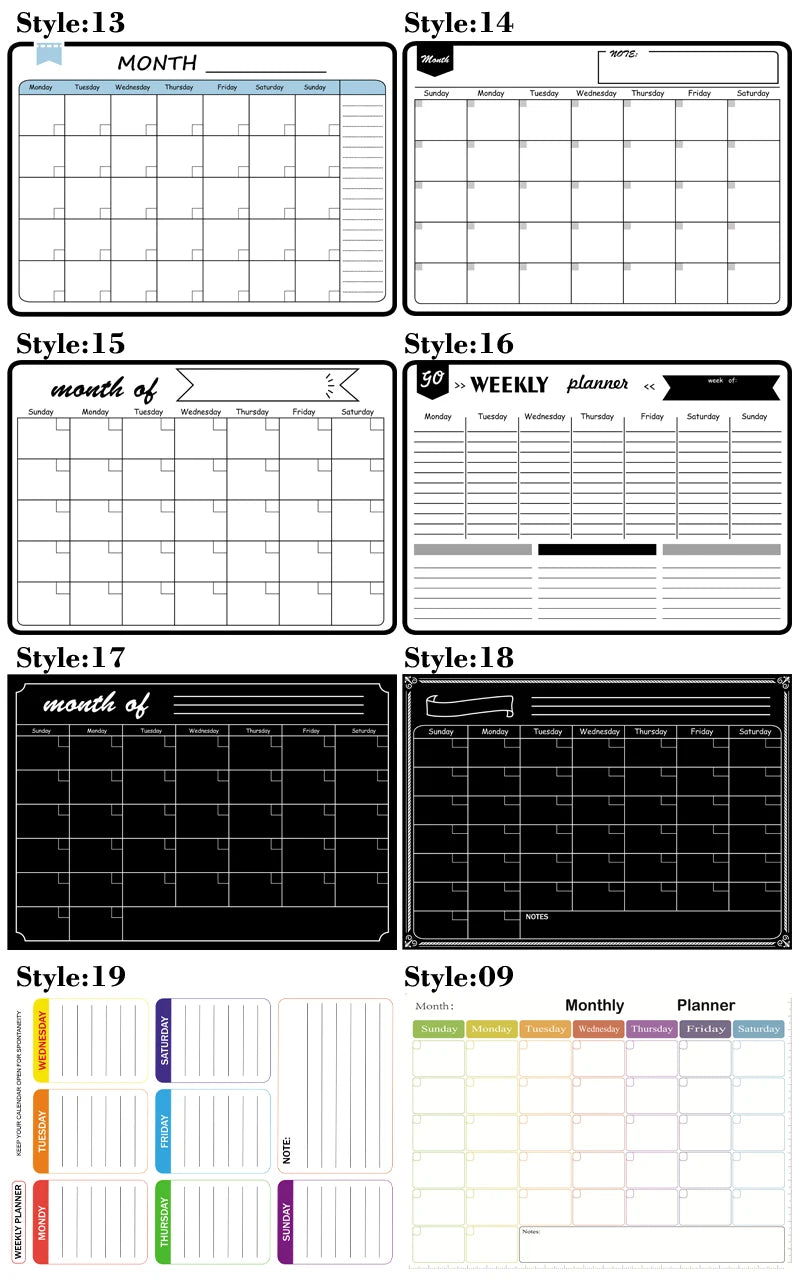 Magnetic Monthly Planner- With 8 Pens and 1 eraser