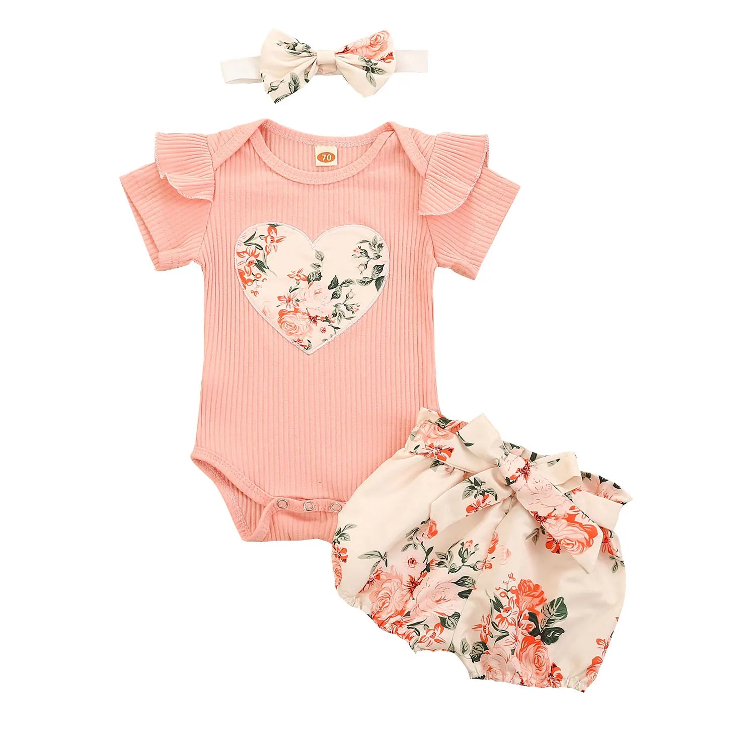 Baby Girl Floral Set-With Headband