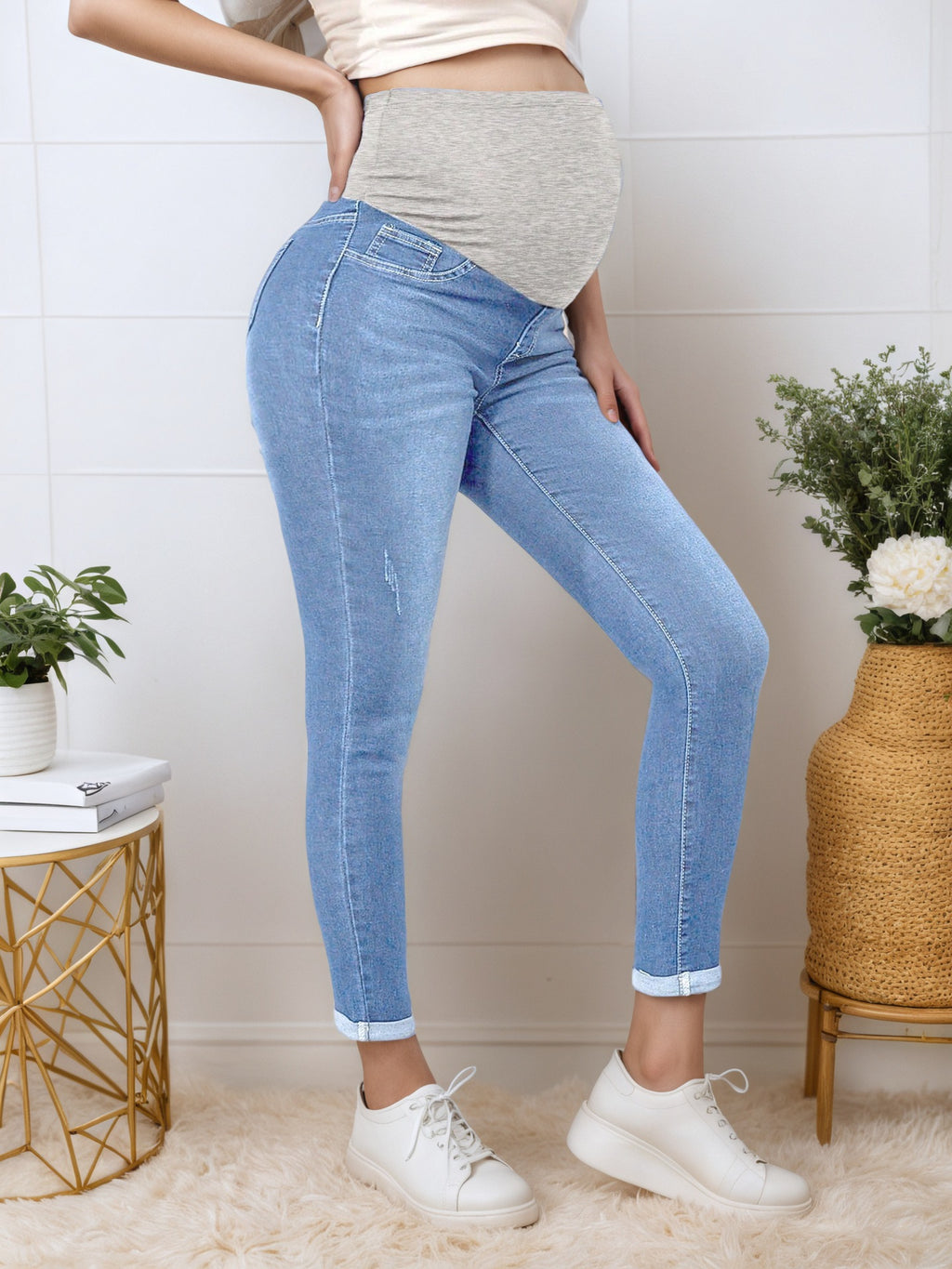 Ankle Length Maternity Jeans