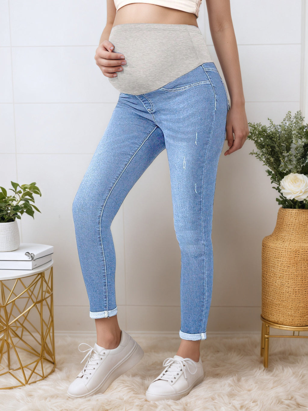 Ankle Length Maternity Jeans