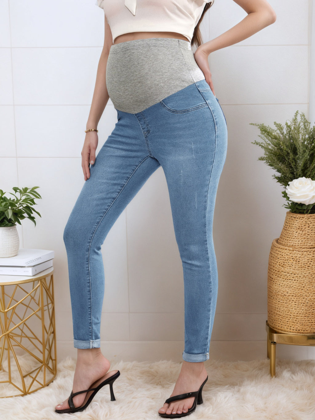 Ankle Length Maternity Jeans