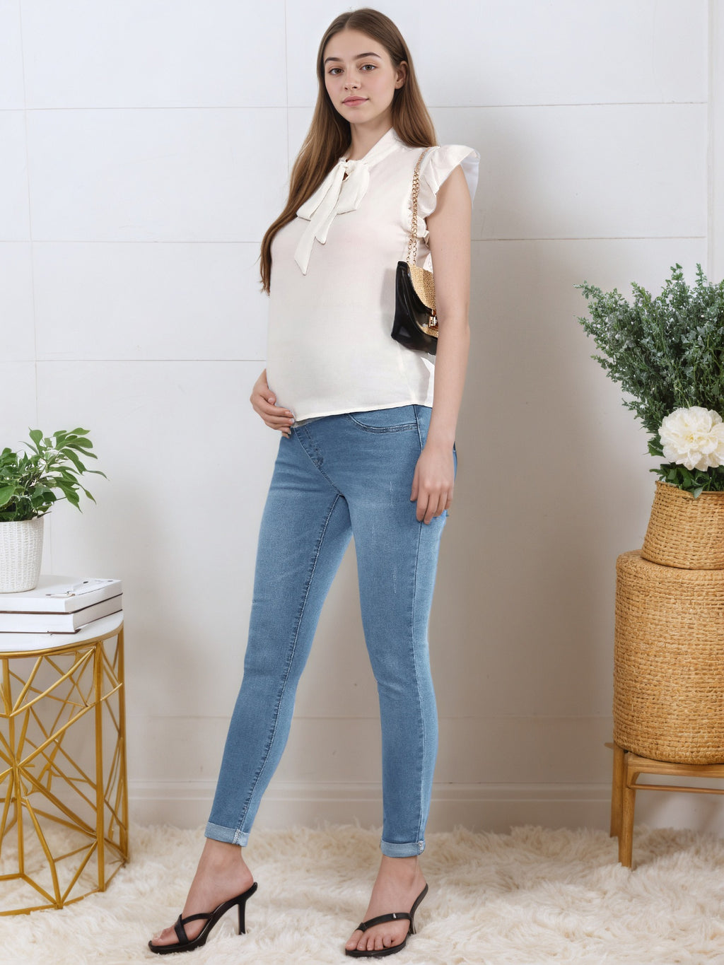 Ankle Length Maternity Jeans