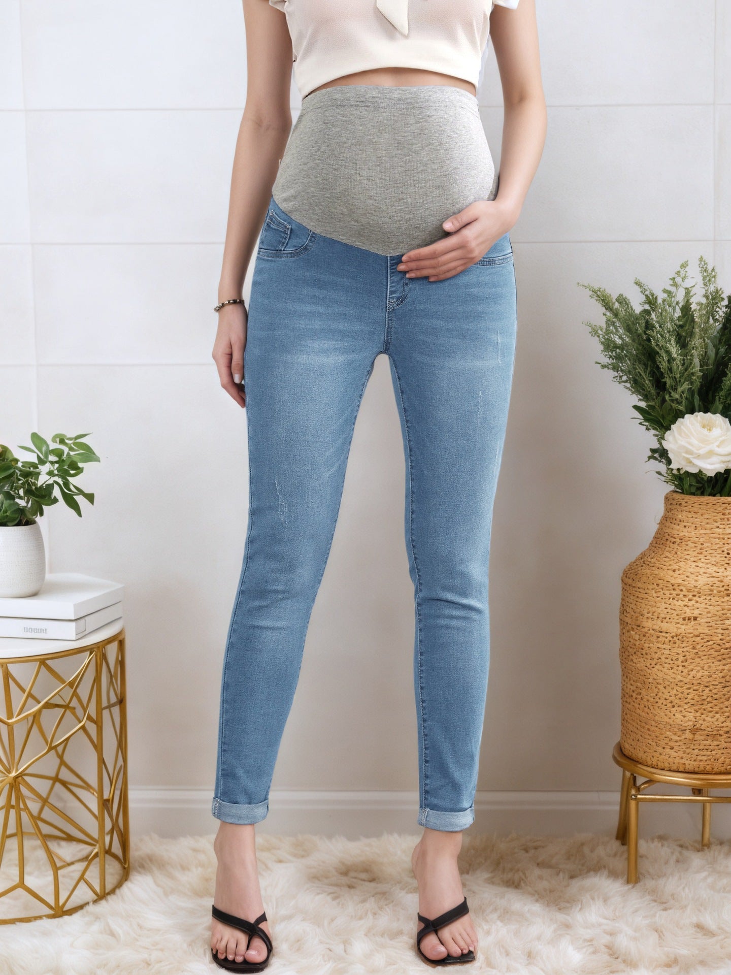 Ankle Length Maternity Jeans