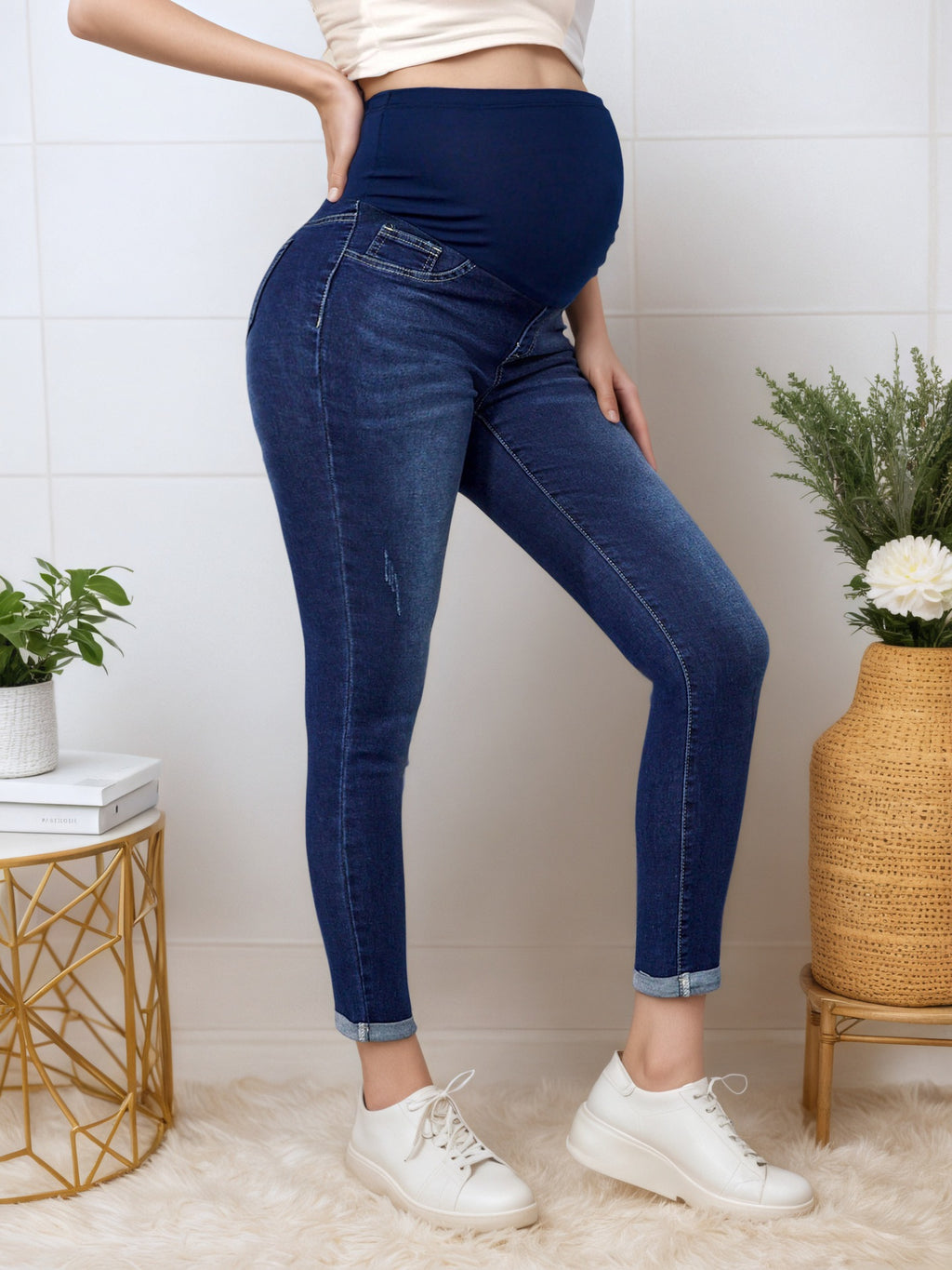 Ankle Length Maternity Jeans