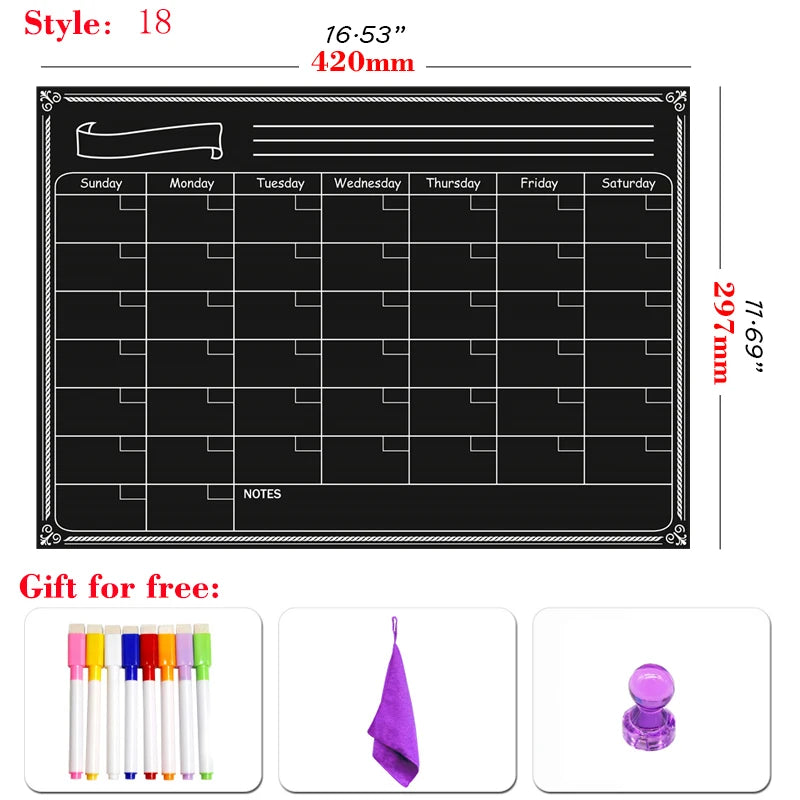 Magnetic Monthly Planner- With 8 Pens and 1 eraser