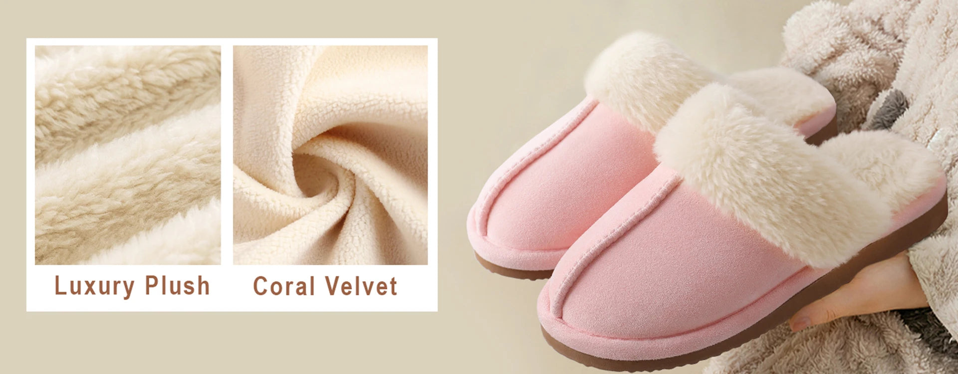 House Slippers with Fur