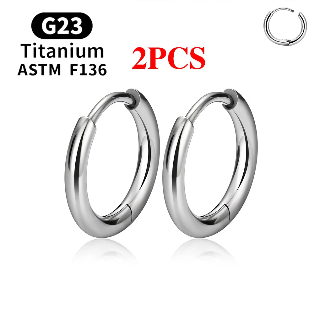 G23 Titanium Stud Earrings (with Cubic Zirconia Inlay)