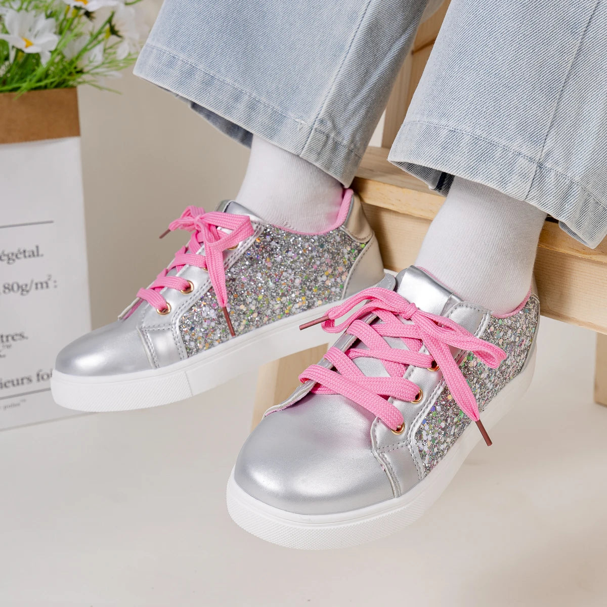 Girls Glitter Sneakers