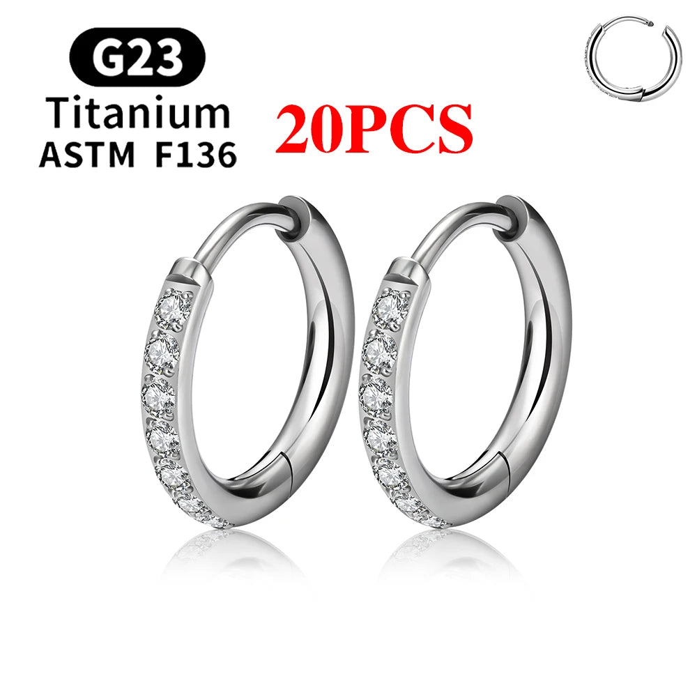G23 Titanium Stud Earrings (with Cubic Zirconia Inlay)
