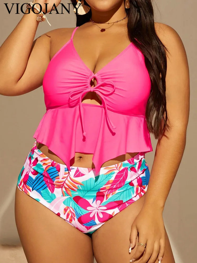 Tankini&High Waist Bikini Bottoms