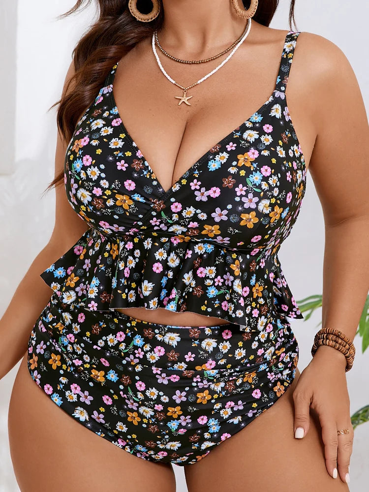 Tankini Top&High Waist Bikini Bottoms