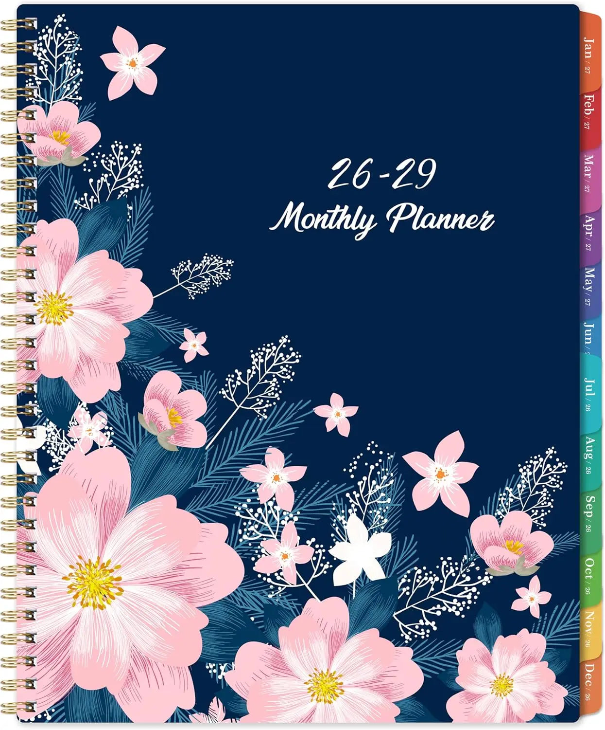 2026-2029 Monthly Planner, 3-Year Calendar with Colorful Tabs and Back Pocket