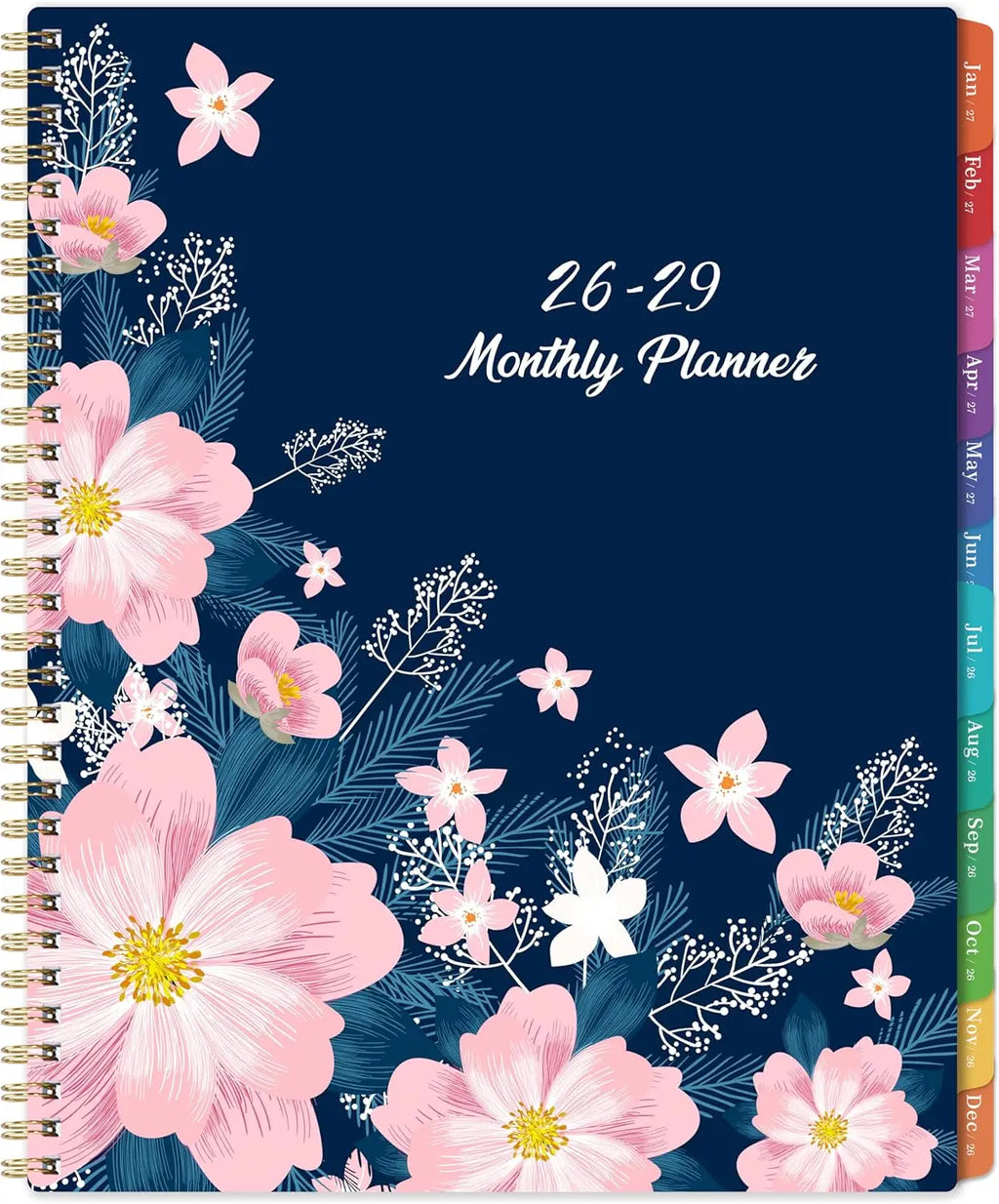 2026-2029 Monthly Planner, 3-Year Calendar with Colorful Tabs and Back Pocket