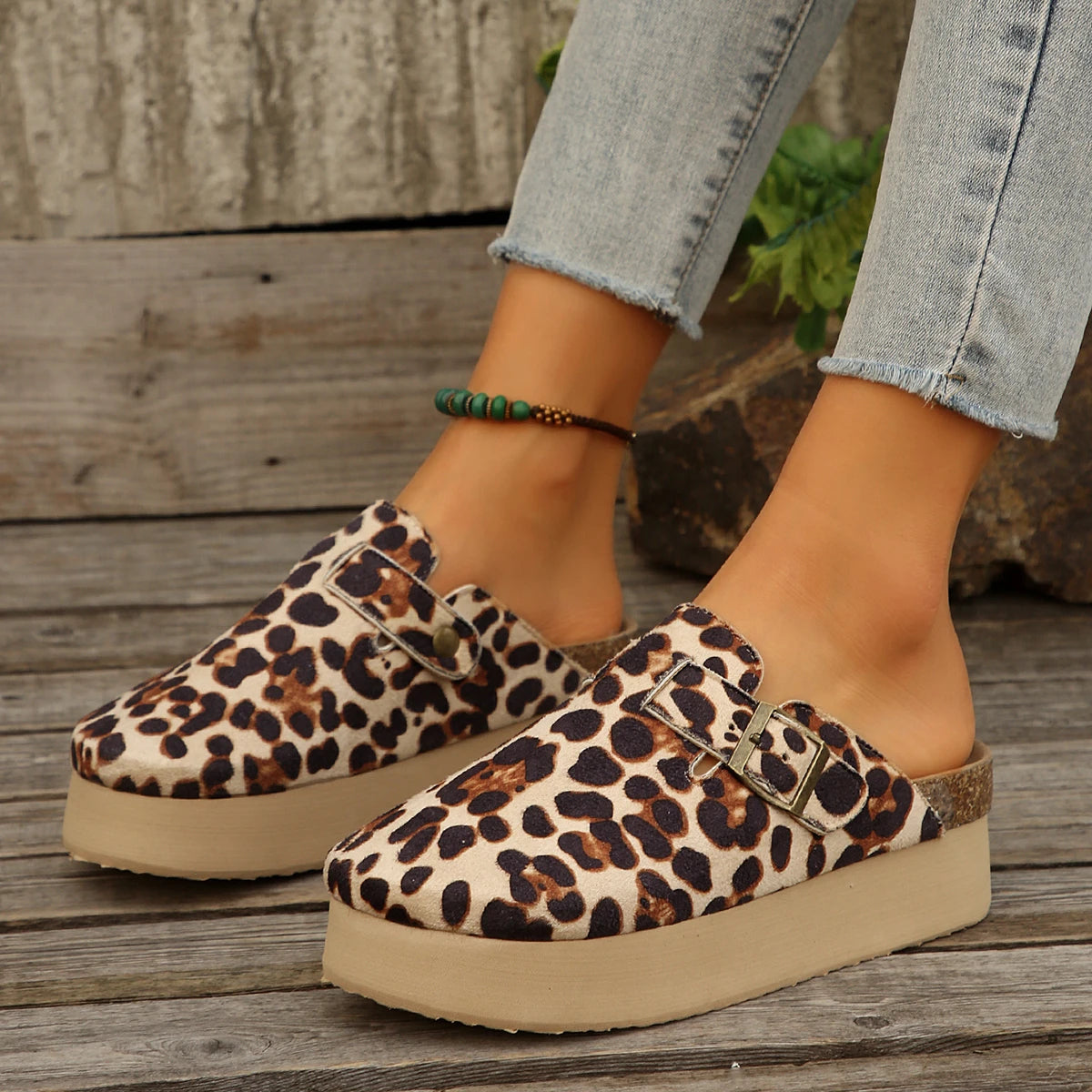 Platform Clogs with Buckle