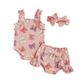 Bow Romper and Booties with Headband
