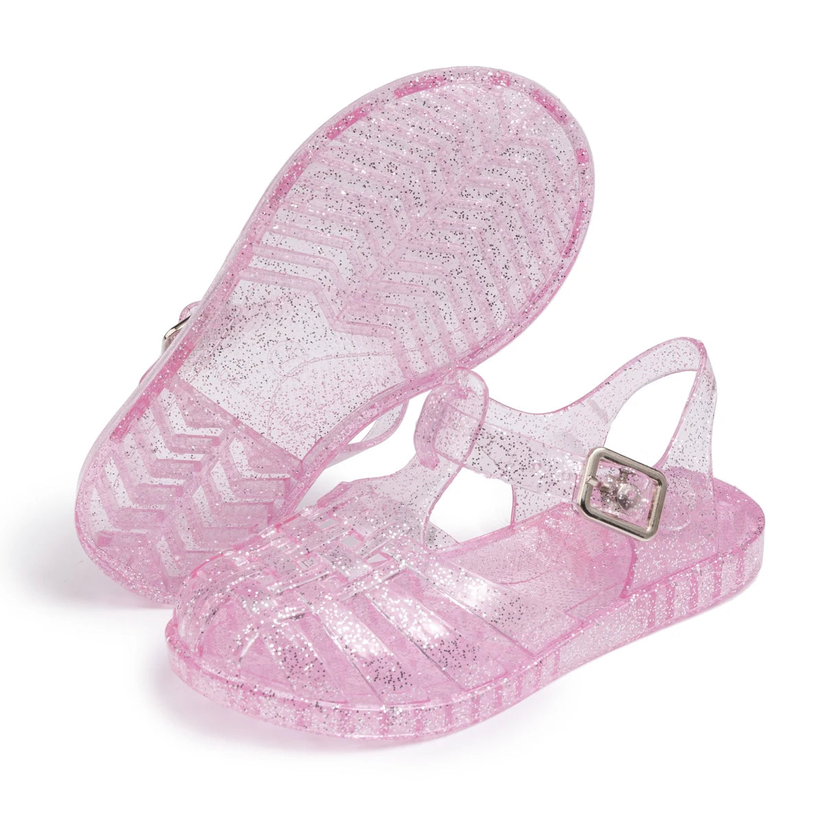 Girls Glitter Jelly Sandals