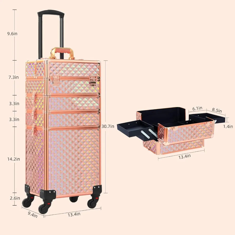 4-in-1 Rolling Cosmetic Case
