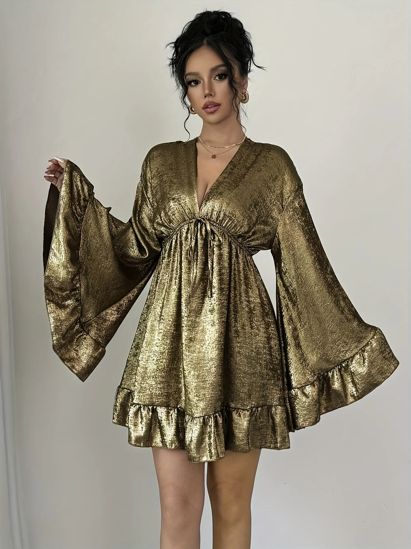 Velvet Babydoll Mini Dress