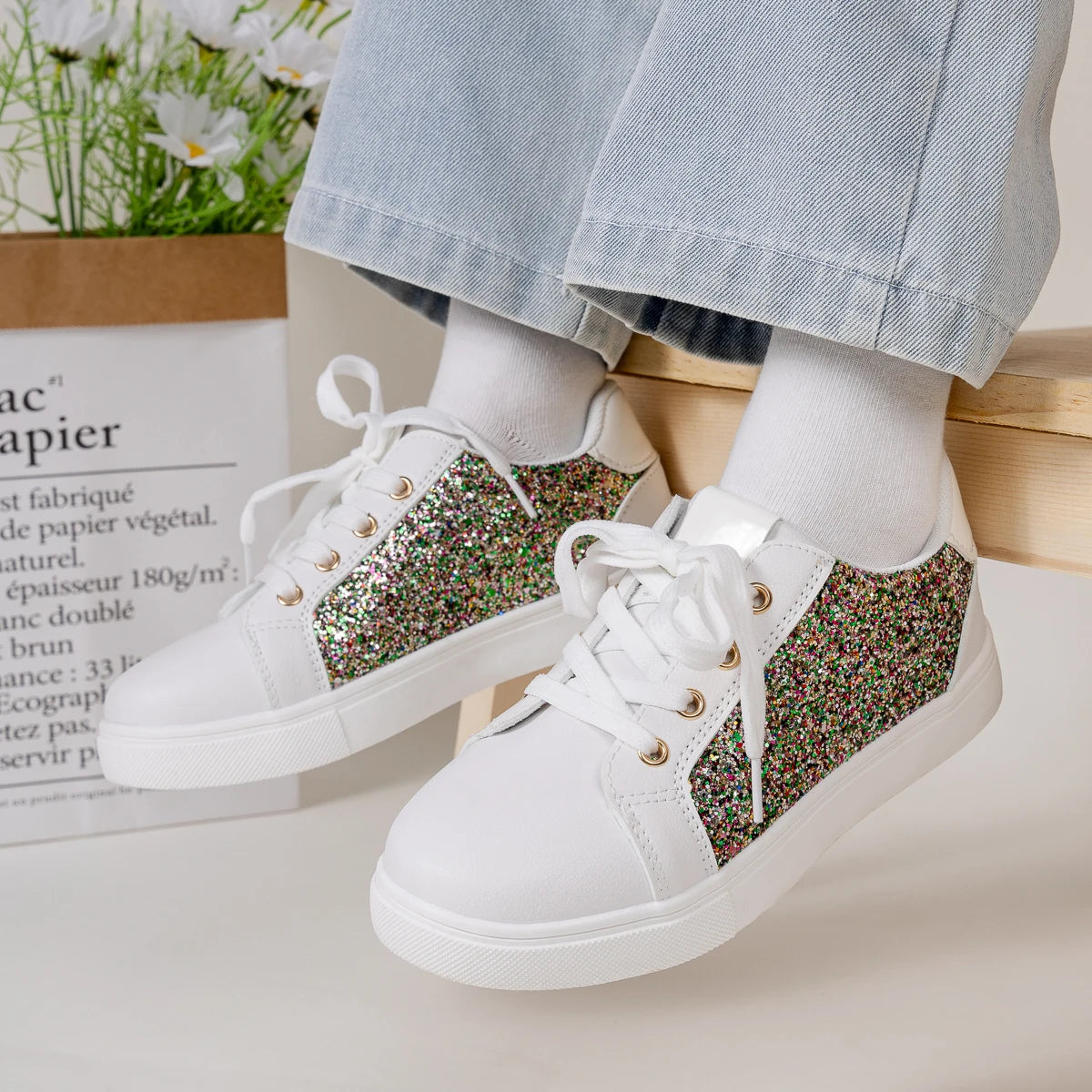 Girls Glitter Sneakers