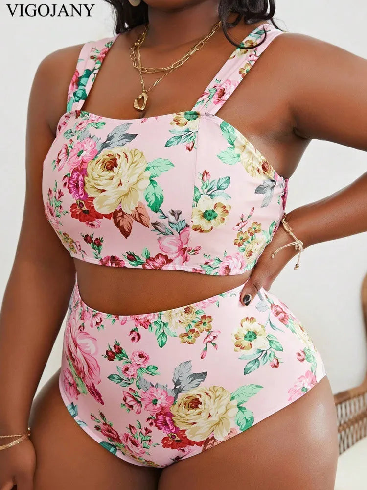 Floral Bikini High Waist Bottoms Set