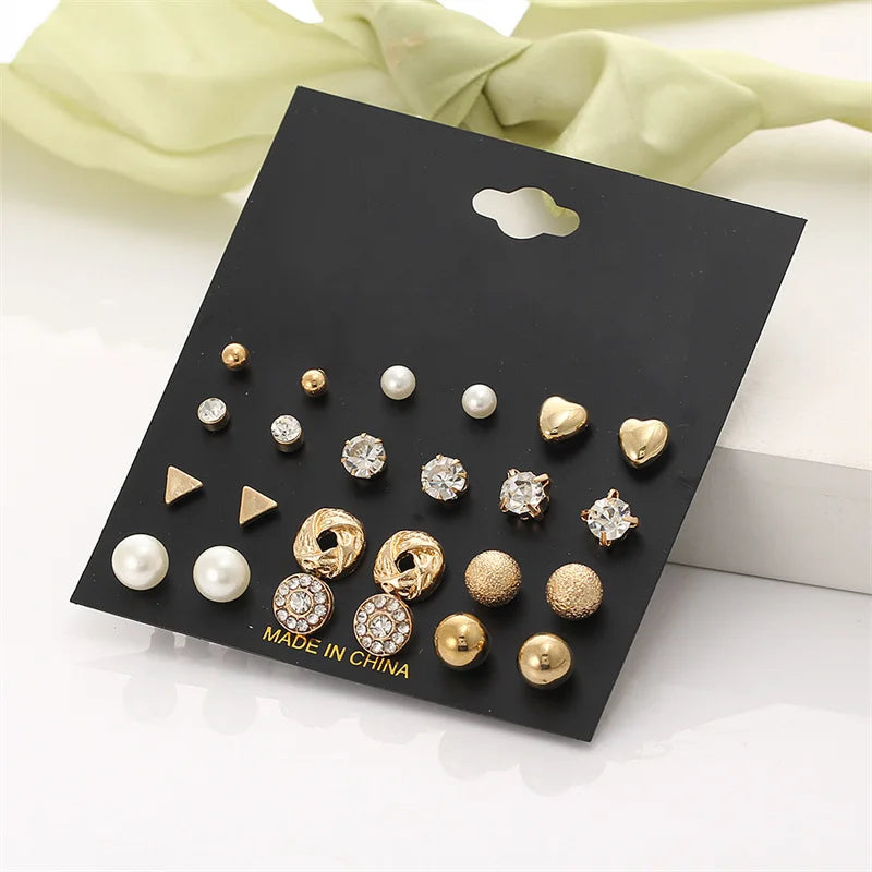 Gold Earrings Set(40Pcs)