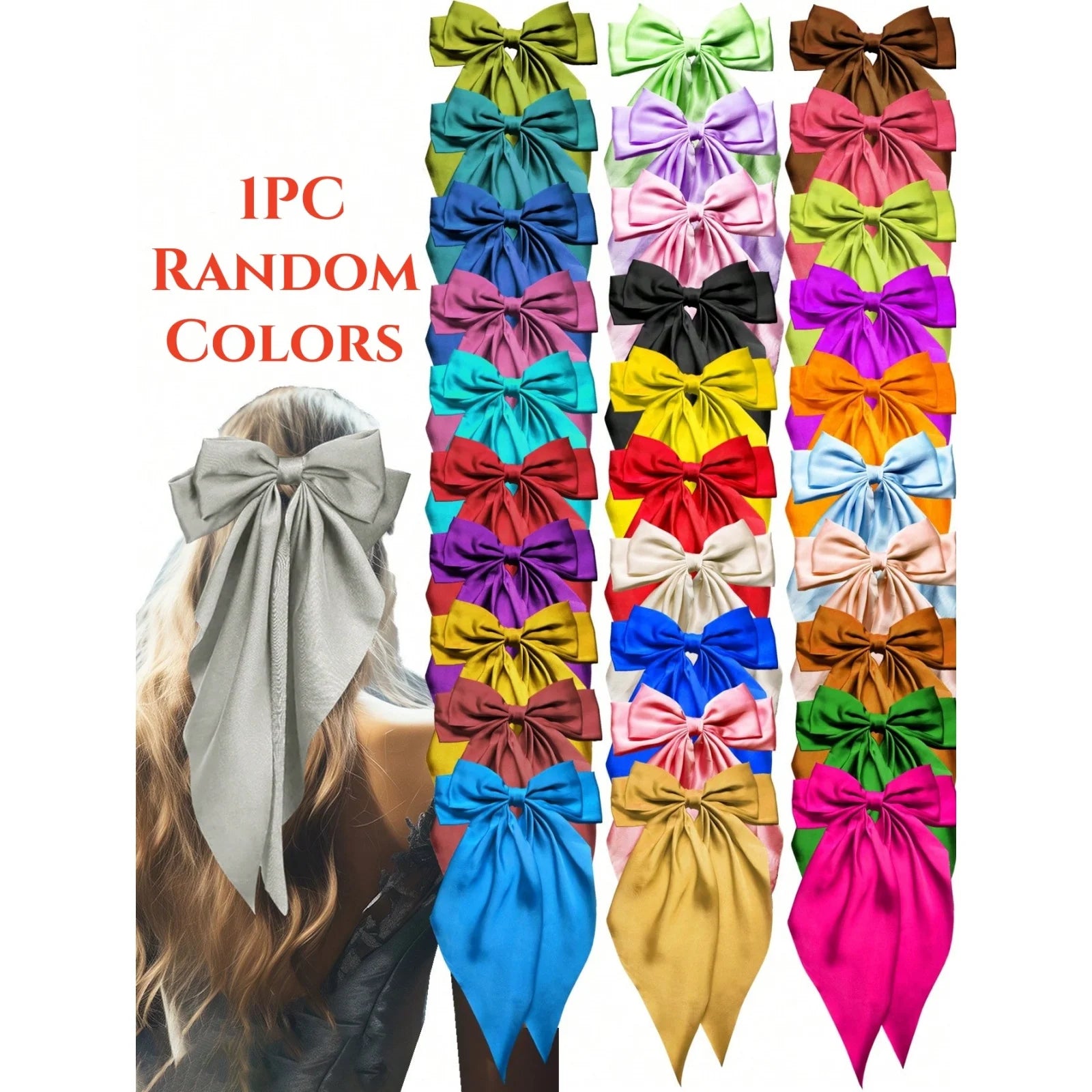 Random Color French Hair Bow Set(1Pcs/16Pcs)