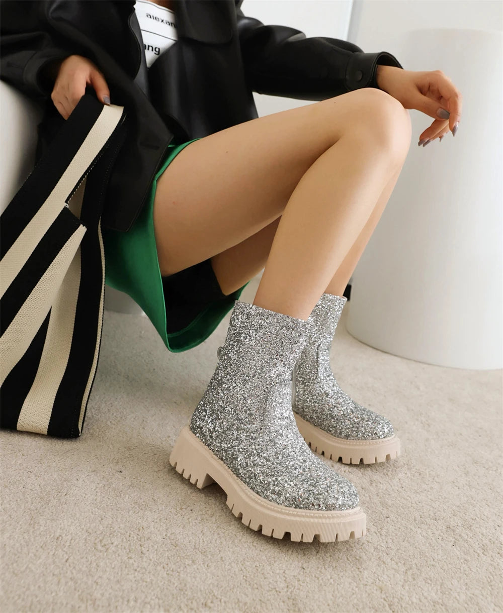 Chelsea Glitter Booties