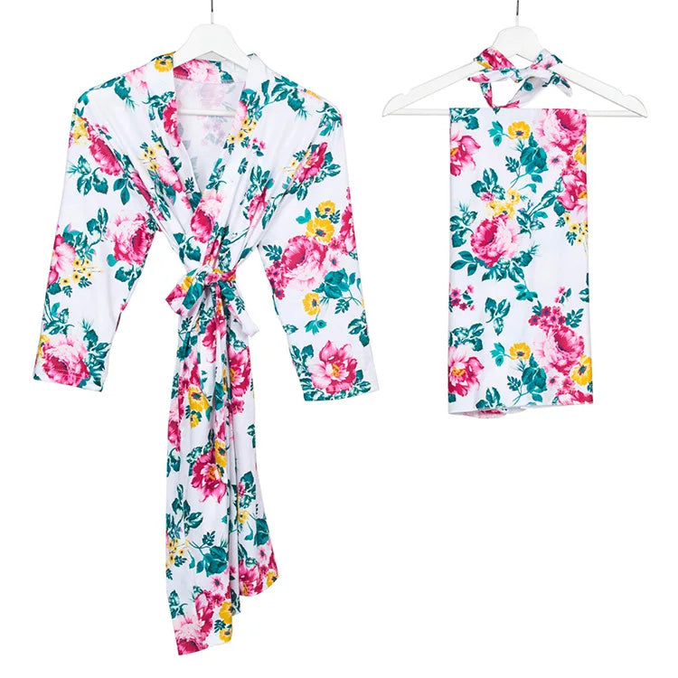 Maternity Robe & Matching Swaddle Set