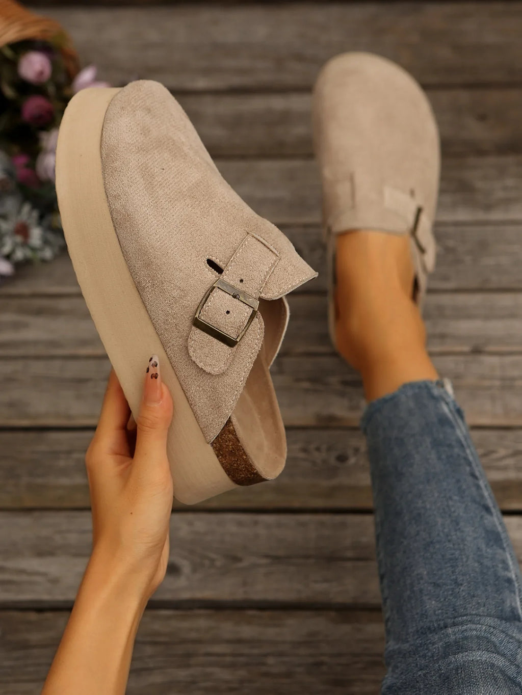 Platform Clogs with Buckle