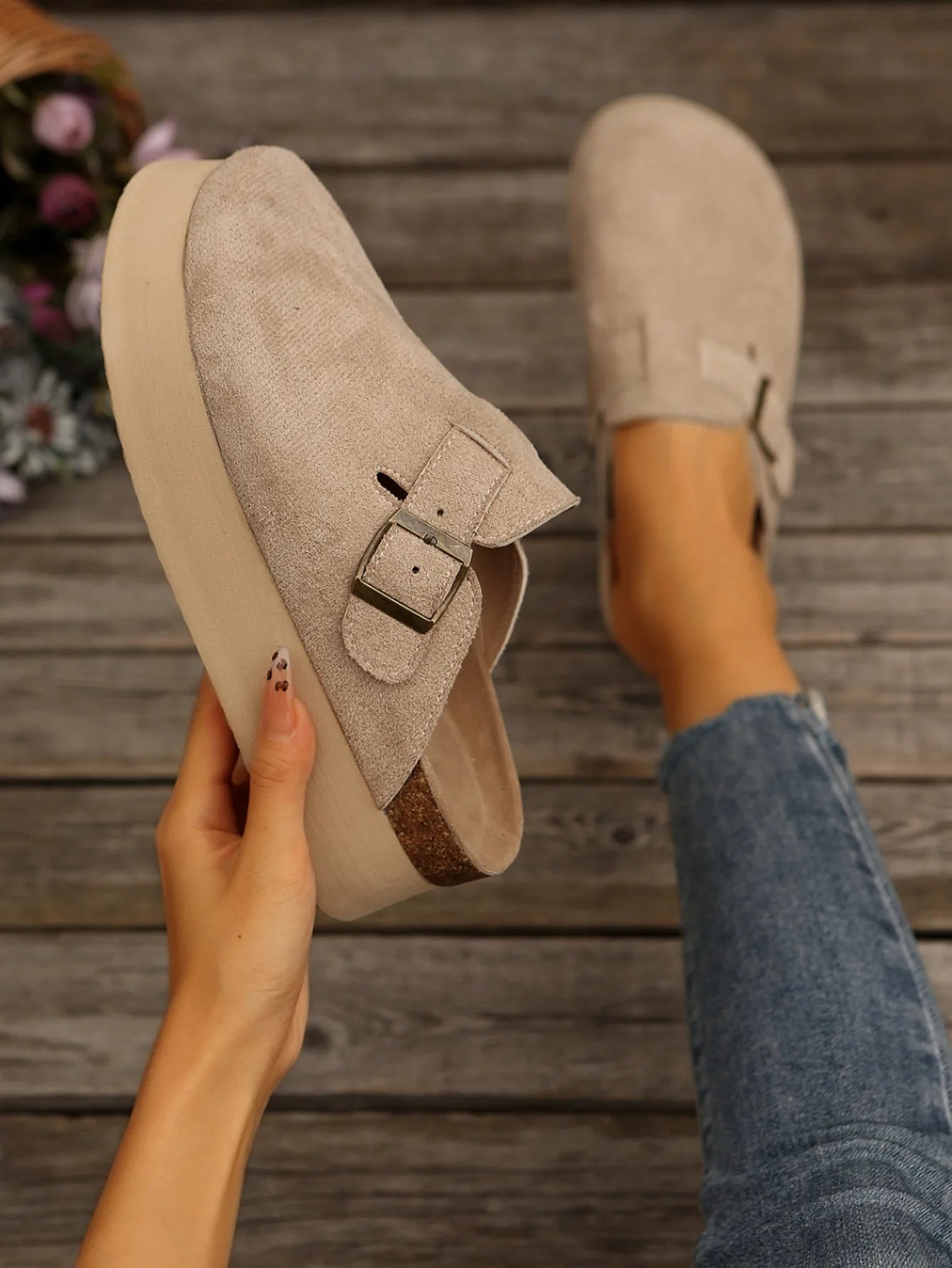 Platform Clogs with Buckle