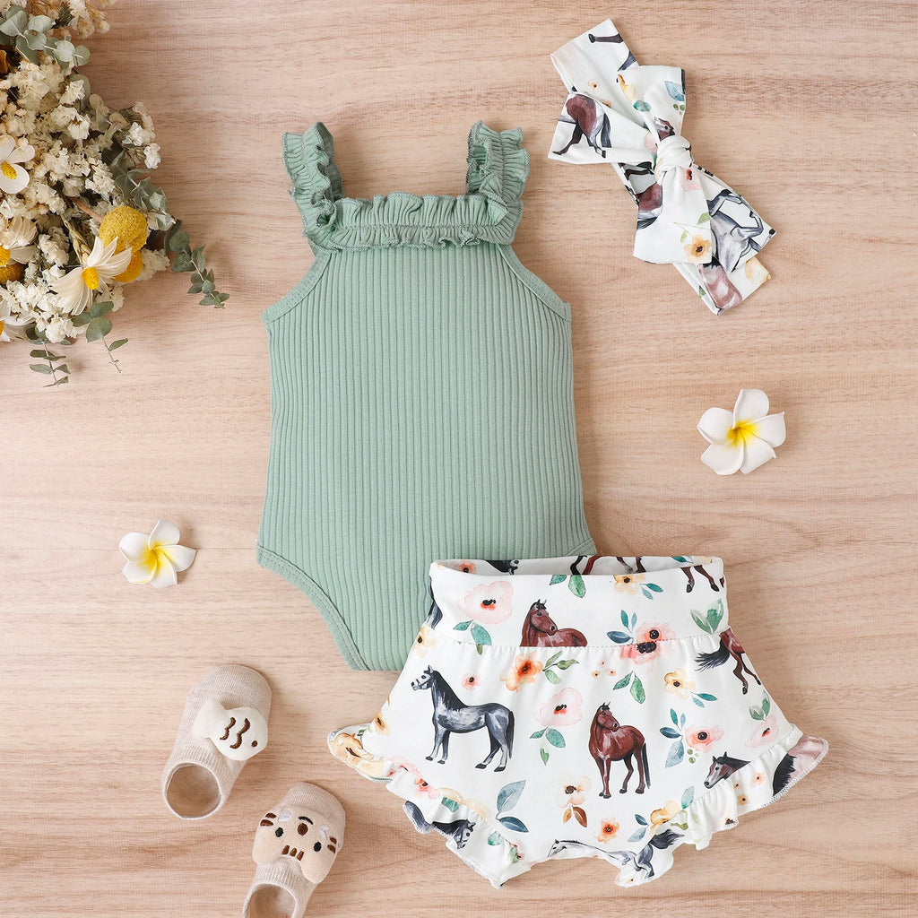 Baby Girl Summer Set-With Headband