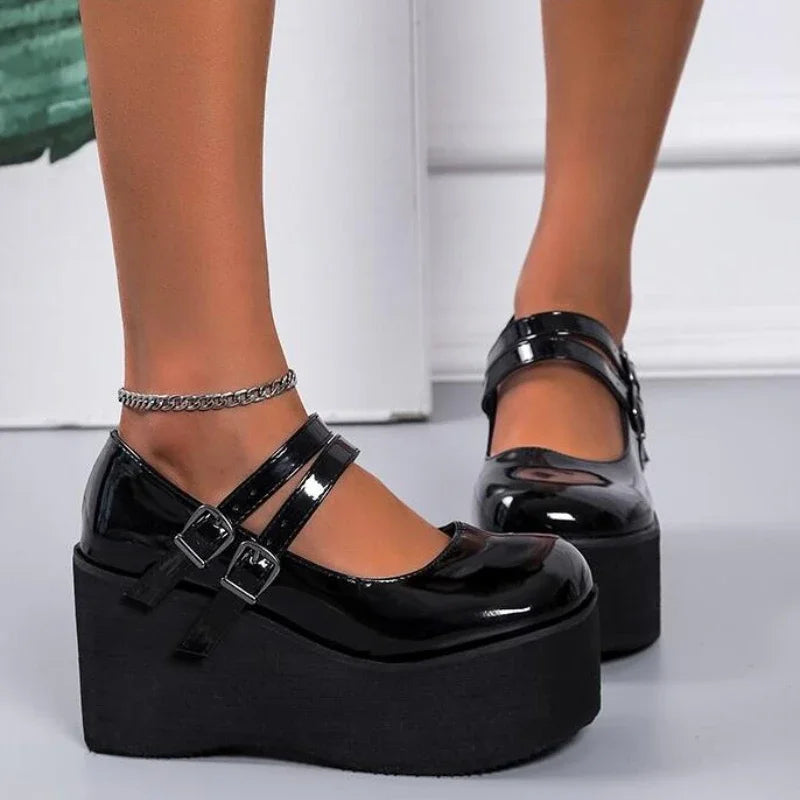 Platform Wedge Mary Janes
