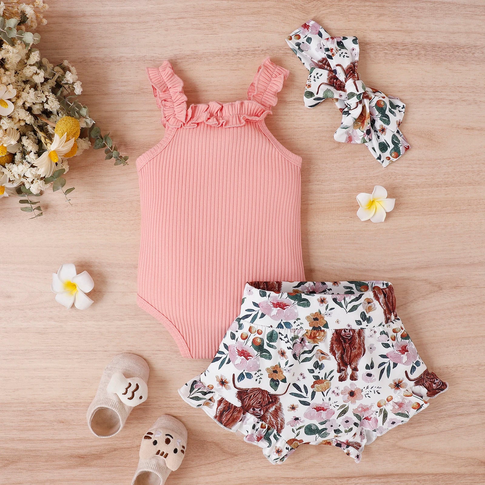 Baby Girl Summer Set-With Headband