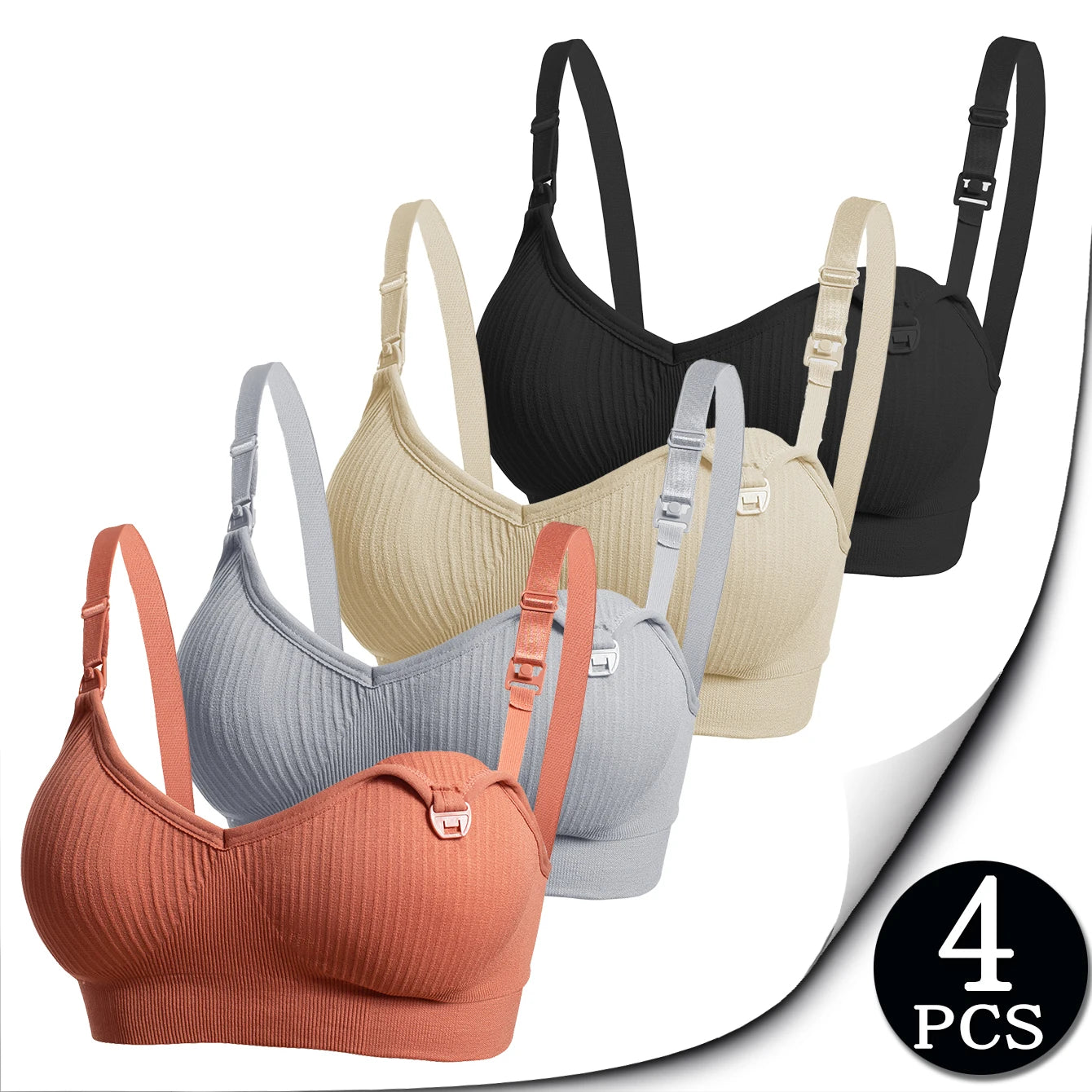 4-Pieces Nursing Bras Set