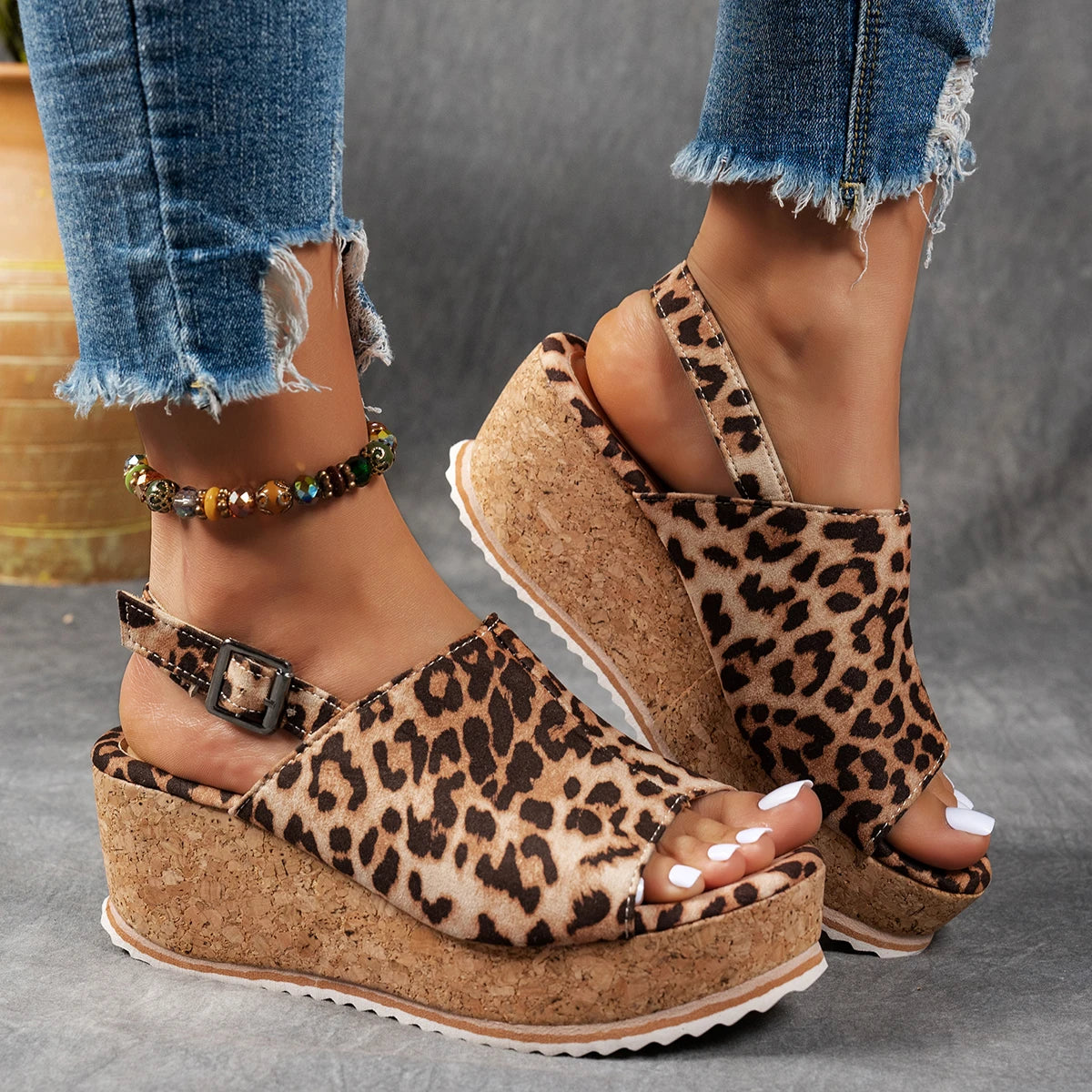 Wedge Peep-Toe Sandals