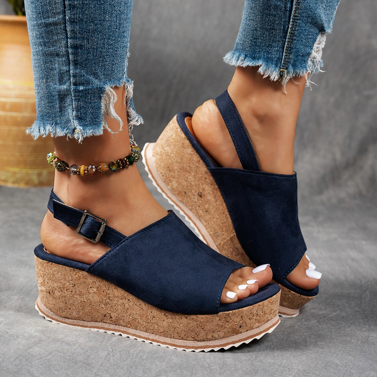 Wedge Peep-Toe Sandals