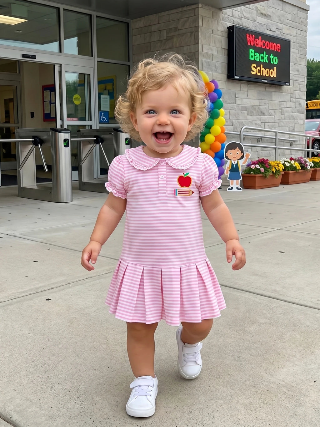 Pleated Apple Dress