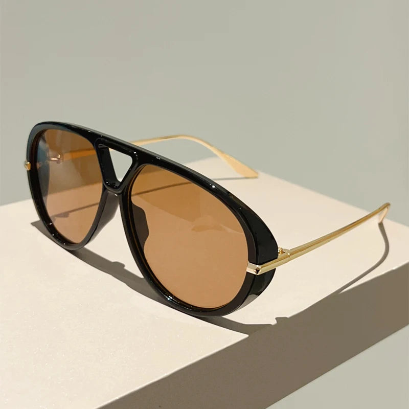Thick Frame Aviator Sunglasses