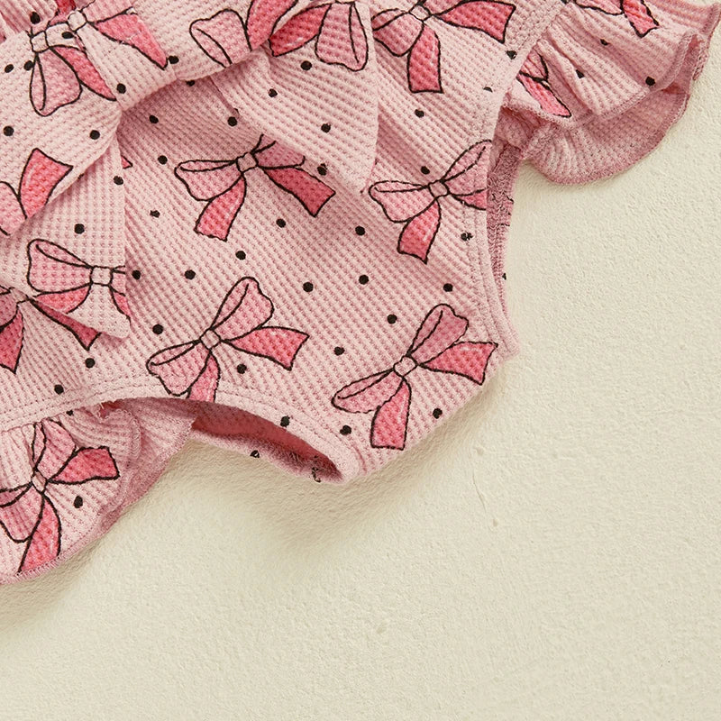 Bow Romper and Booties with Headband