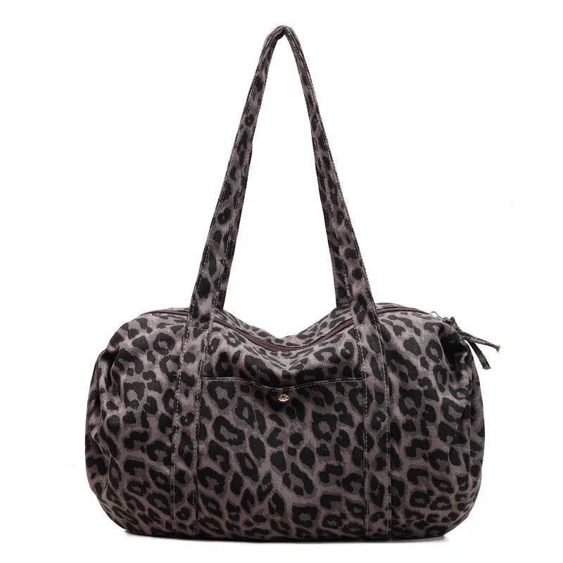 Leopard Canvas Shoulder Bag