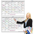 Rewritable Bimonthly Laminated Giant Wall Calendar Whiteboard (38 "× 47") 60-Day Family Schedule Planning Poster (Reusable)