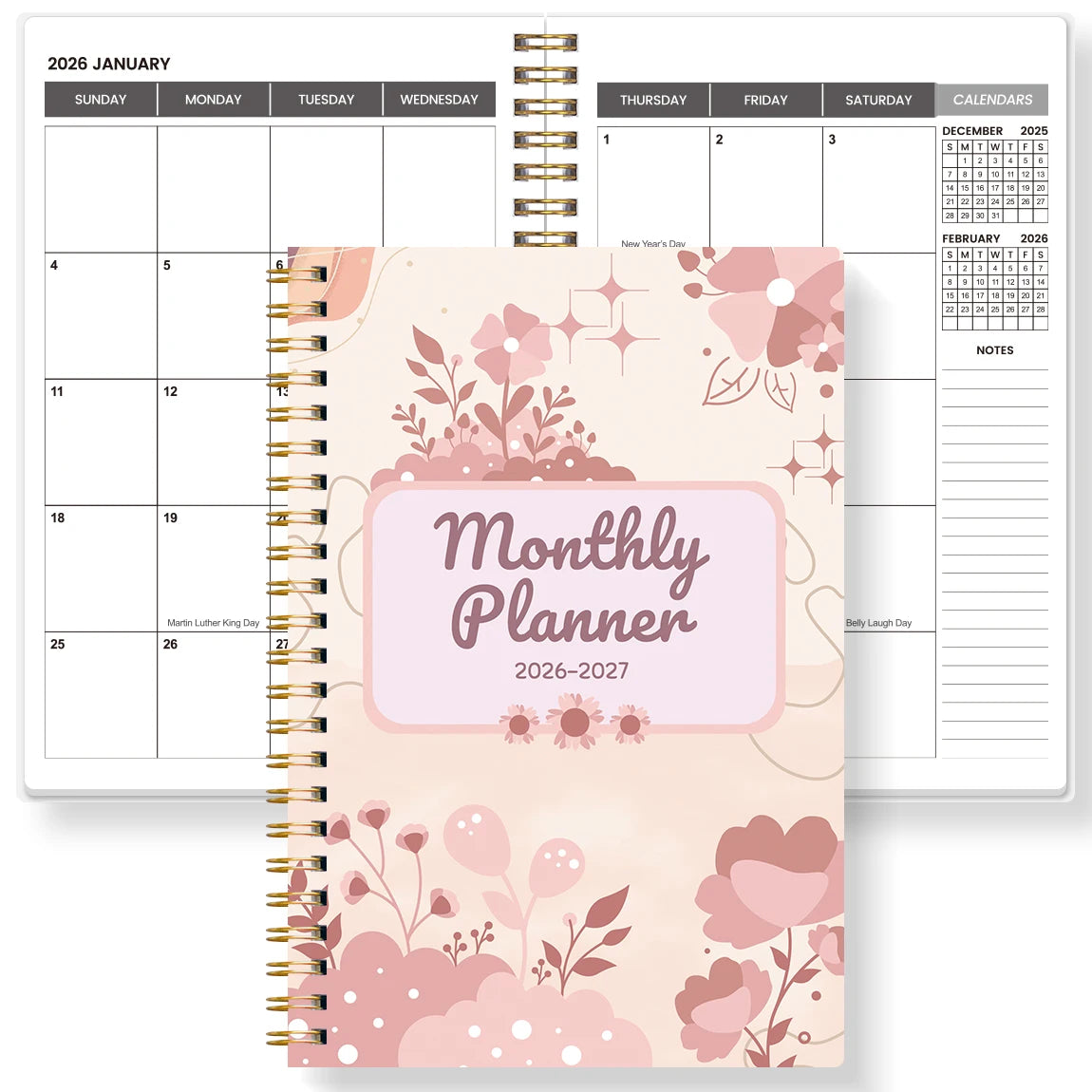 Jan 2026-Dec 2027 A5 Weekly & Monthly Planner