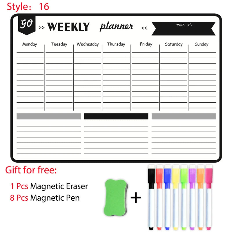 Magnetic Monthly Planner- With 8 Pens and 1 eraser